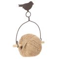 Floristik24 Bandhalter aus Metall und Holz mit Vogelmotiv – Höhe 19 cm – Shabby Chic – Rostoptik