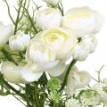 Floristik24 Ranunkel-Strauß, Kunstblumen, Seidenblumen Weiß L37cm
