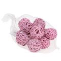 Floristik24 Rattanball Rosa Ø4cm 12St