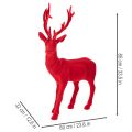 Dekofigur Hirsch stehend 85 cm rot beflockt Kunststoff für Innen | Floristik24.ch