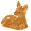 Dekofigur Rehkitz liegend 8cm Kunststoff Braun 6er-Set für Tischdekoration | Floristik24.ch