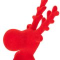 Dekofigur Rentier liegend aus Kunststoff 24 cm Rot 2er-Set | Floristik24.ch