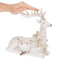 Dekofigur Hirsch sitzend mit Geweih 30 cm Polyresin Weiss | Floristik24.ch