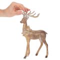 Dekofigur Hirsch mit Geweih 28cm Polyresin Braun mit Gold und Silber | Floristik24.ch