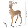 Dekofigur Hirsch mit Geweih 28cm Polyresin Braun mit Gold und Silber | Floristik24.ch