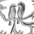 Tischdeko Frühling, Dekoring Vogel Deko Silbern H37,5cm