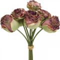 Floristik24 Rosen Antik-Rosa, Seidenblumen, künstliche Blumen L23cm 8St