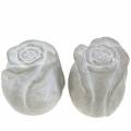 Floristik24 Grabschmuck Rose Grab-Dekoration Rosen aus Beton H7cm 6St