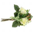 Floristik24 Rosen/Hortensienstrauß Weiß mit Beeren 31cm