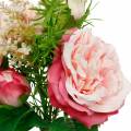 Floristik24 Rosenstrauß Künstlicher Rosen im Bund Rosa Seidenblumen Bukett