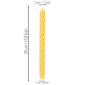 Gedrehte Stabkerzen aus durchgefärbtem Wachs Gelb 35 cm Ø 2,8 cm 4 Stück | Floristik24.ch