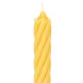 Gedrehte Stabkerzen aus durchgefärbtem Wachs Gelb 35 cm Ø 2,8 cm 4 Stück | Floristik24.ch