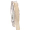 Floristik24 Geschenkband Samtband Beige 20mm 10m für Verpackung und Dekoration