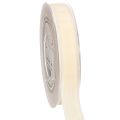 Floristik24 Cremefarbenes Samtband 20mm x 10m für Geschenke und Dekoration
