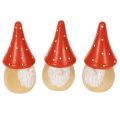 Floristik24 Mini-Wichtelfiguren aus Holz, 10 cm, Rot-Weiss, 6er-Set, Tisch- und Wohnraumdekoration