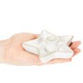 Kerzenhalter Stern aus Keramik Weiss für Stabkerzen 12 cm 2er-Set | Floristik24.ch