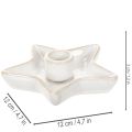 Kerzenhalter Stern aus Keramik Weiss für Stabkerzen 12 cm 2er-Set | Floristik24.ch