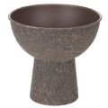 Floristik24 Runde Pflanzenschale aus Metall mit Sockel 18 cm Braun Anthrazit