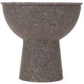 Runde Pflanzenschale aus Metall mit Sockel 18 cm Braun Anthrazit | Floristik24.ch