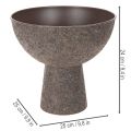 Pflanzschale auf Fuss aus Metall 25 cm in Braun | Floristik24.ch