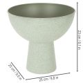 Schale mit Standfuss aus Metall 25 cm in graugrüner Granitoptik für Innenräume | Floristik24.ch
