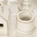 Deko-Kerzenhalter Keramik mit Haus- und Baum-Motiv 16 cm Grau-Weiss | Floristik24.ch