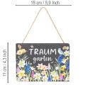 Gartenschild aus Schiefer mit Blumenmotiv 15cm für den Innenbereich | Floristik24.ch
