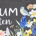 Gartenschild aus Schiefer mit Blumenmotiv 15cm für den Innenbereich | Floristik24.ch