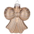 Glas Weihnachtsanhänger Schleifen-Set 10cm in Brauntönen | Floristik24.ch