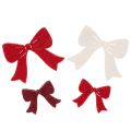 Floristik24 Dekoschleifen Holz Rot Weiss Bordeaux 5cm 48er Set