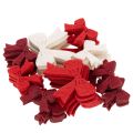 Dekoschleifen Holz Rot Weiss Bordeaux 5cm 48er Set | Floristik24.ch