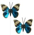 Floristik24 Schmetterling Blau 7,5cm glänzend 4St