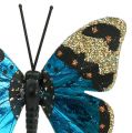 Floristik24 Schmetterling Blau 7,5cm glänzend 4St