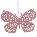 Floristik24 Dekohänger Schmetterling Pink Glitter 8cm 12St