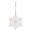 Hängedekoration Schneeflocke gross Holz 30 cm weiss | Floristik24.ch