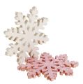 Floristik24 Schneeflocke 4cm Pink/Weiß mit Glitter 72St