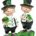 Floristik24 Schornsteinfeger mit Klee, Stecker für Silvester, Glücksbringer, St Patricks Day L27cm 4St