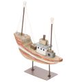 Floristik24 Dekoschiff aus Holz, 20 cm, mehrfarbig, maritimes Design