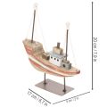 Dekoschiff aus Holz, 20 cm, mehrfarbig, maritimes Design | Floristik24.ch