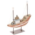 Dekoschiff aus Holz, 20 cm, mehrfarbig, maritimes Design | Floristik24.ch