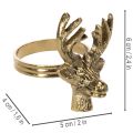 Serviettenring aus Metall, Hirschkopf, Gold-Optik, 6 cm, 4 Stück | Floristik24.ch