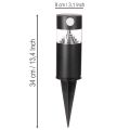 Solarleuchte aus Edelstahl mit Bewegungsmelder 34 cm, Schwarz | Floristik24.ch