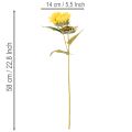 Künstliche Sonnenblumen mit realistischen Blättern und Blüten 58 cm, Set aus 3 Stielen, Gelb-Grün | Floristik24.ch