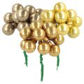 Floristik24 Mini-Weihnachtskugeln am Draht Spiegelbeeren 20 mm 140 Stück Kupferbraun Orange Goldgelb