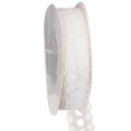 Floristik24 Zierband Baumwolle mit Spitzenbordüre 25 mm x 10 m in Weiss