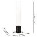 Stabkerzenhalter aus schwarzem Metall und Glaszylinder 31 cm | Floristik24.ch