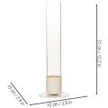 Stabkerzenhalter aus Metall mit Glaszylinder und Sockel 31 cm Taupe | Floristik24.ch