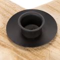 Holzstern Kerzenständer für Stabkerzen, 16 cm, Natur und Schwarz | Floristik24.ch