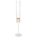 Floristik24 Kerzenhalter Glaszylinder Metallfuss 50 cm Taupe