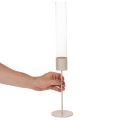 Kerzenhalter Glaszylinder Metallfuss 50 cm Taupe | Floristik24.ch